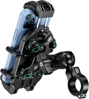 عرض حصري على BRCOVAN Motorcycle Phone Holder with Vibration Dampener &amp; High-Speed Secure Lock, Anti-Theft Motorcycle Phone Mount Handlebar Cellphone Holder for Bike Bicycle Scooter ATV Fit 5.4''-7.2'' Smartphones - عروض أمازون السع
