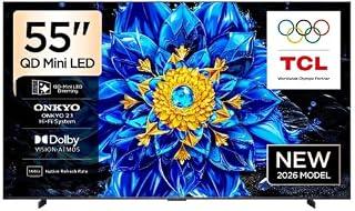 Exclusive Deal on TCL 55-Inch QD Mini LED TV, 4K QLED, 144Hz Refresh Rate, Google TV, Dolby Vision Atmos, ONKYO Hi-Fi System, HDR10+, AIPQ Processor, 55P8L - Amazon KSA Deals