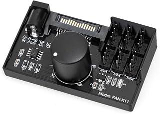 12V PC Case Fan Speed Controller Hub, 4-Pin PWM Adjustable Knob for 4 Fans, High Power 60W Max Output, SATA Powered Adapter for Gaming Desktop Computer Water Cooling System