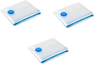 sakoraware Plastic Space Saver Vacuum Compression Sealer Air Bag (Xxl/Big 80X120 Cm, Pack of 3) With Ziplock For Travel And Home Storage, Reusable, White (Pump Not Included)