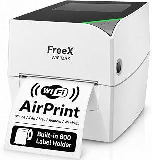 عرض حصري على FreeX WiFiMAX Thermal Printer | Wireless Wi-Fi AirPrint 4x6 Shipping Labels Printer | Compatible with iPhone iOS, MacOS, Android, Windows and Zebra, Brother, Dymo Labelwriter 4XL, Rollo, Munbyn Labels - عروض أمازون السعودية