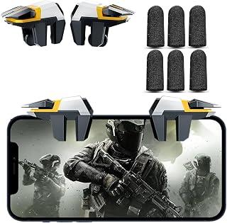 عرض حصري على Mobile Game Controller Trigger, Mobile Game Accessories 6 Finger Gaming Trigger Gamepad Large Thickness, Sensitive Trigger with 3 Pair Gaming Finger Sleeves - عروض أمازون السعودية