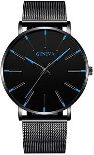 عرض حصري على Quartz Watches Mens Fashion Minimalist Bracelet Watches Luxury Stainless Steel Mesh Belts Quartz Watch Men Business Clock - عروض أمازون السعودية