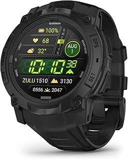 Exclusive Deal on Garmin Instinct 3 50mm, Tactical Edition, AMOLED Display, Rugged Outdoor GPS Smartwatch, Metal-Reinforced Bezel, Built-in Flashlight, Up to 24 Days of Battery Life, Black with Black Band - Amazon KSA Deals