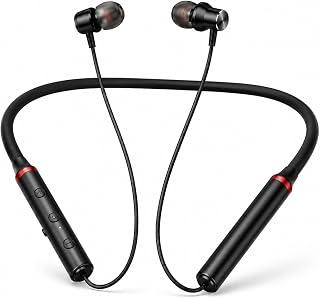 Wireless Neckband Earbuds, Bluetooth 5.0 Headphones IPX5 Waterproof with Built-in Mic and Controls, Lightweight and Comfortable for Sports, Running, Workout, Black and Red