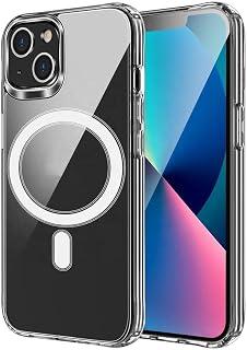 Zubitech iPhone 14 Clear Magnetic Cover | Mag Safe Compatible | Hybrid Protective Crystal Clear Hard Back Case | Shockproof Silicone Frame | Slim Transparent Case for Apple iPhone 14