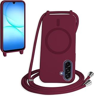 Exclusive Deal on Magnetic Crossbody Case Compatible with Samsung Galaxy A17 Support Magsafe,Wireless Charging Shell with Adjustable Neck Cord Lanyard Strap,Black - Amazon KSA Deals