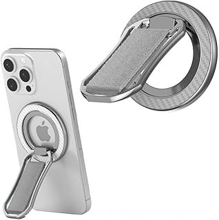 Exclusive Deal on Magnetic Phone Grip with Finger Strap, Azonee Removable Ring Holder Kickstand for Magsafe Phones &amp; Android (Grey, Includes 1 Magnet Rings) - Amazon KSA Deals