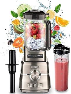 Kenwood Premium Power Blender 1500W Smoothie Maker With 2L Tritan Jar, 500ml Smoothie2Go Bottle & Lid, Tamper/Food Presser, 6 Speed + 3 Preset Programs, Ice Crush Function BLM91.640SS Silver