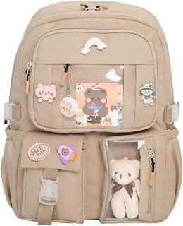 Kawaii Korean School Bag Backpack for Girls and Boys with Accessories