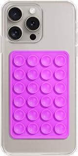 Fekra Silicone Double-Sided Suction Phone Case Detachable Mount - Hands-Free, Strong Grip Holder for Selfies & Videos - Durable, Easy to Use - iPhone & Android (Purple)