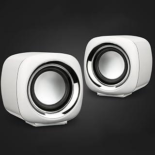 Computer Speakers, 6W PC Powered Speakers USB Speaker Monitor Speakers for Desktop Computer/PC/Laptop Gaming Speaker,WHITE