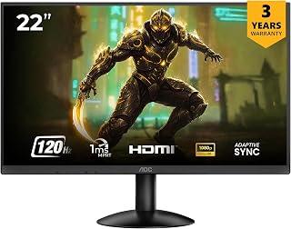 AOC شاشة 22B30HM2 21.5 انش (54.61 سم) FHD 1920x1080، معدل تحديث 120Hz، وقت استجابة 1 مللي ثانية، خالية من الوميض، فري سينك، فلتر ضوء ازرق، VGA/HDMI، شاشة للكمبيوتر مع حامل فيسا (اسود)