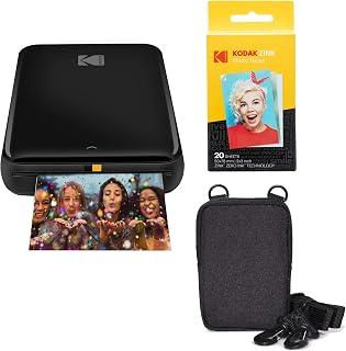 KODAK Step Wireless Mobile Photo Mini Color Printer (Black) Go Bundle