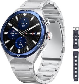 Exclusive Deal on Kieslect Pros2 Smart Watch 1.46" LTPO AMOLED 1000nit, Built-in ChatGPT AI, Offline Maps, GPS, Bluetooth Calling, 180 Sport Modes, Health Monitoring, 5ATM Waterproof Metal+Silicone Straps (Silver) - Amazon KSA Deals