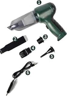 Cordless Portable Vacuum Cleaner (Suction & Inflat) 3 in 1 Rechargeable Car Home Office PC Cleaner (Silver)
