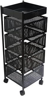 4-Tier Rolling Metal Storage Cart with Mesh Baskets – Mobile Organizer for Home, Salon, or Pantry, Easy to Move and Clean