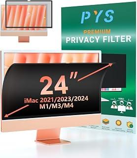 PYS Privacy Screen for iMac 24 Inch 2021/2023/2024 (M1/M3/M4 chip), Reusable &amp; Removable, Privacy Filter for iMac All-in-One Desktop Computer and Anti-Glare Protector