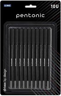 Pentonic 0.7 mm Ball Pen Blister Pack | Black Body | Black Ink | Set of 10 Pens
