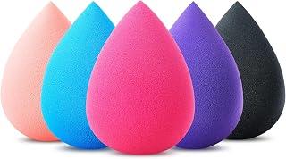 Exclusive Deal on makeup sponge set of 5 - non latex, soft, multi-colored foundation blending sponges for cream, powder and liquid (teardrop - multicolor) - Amazon Egypt Deals