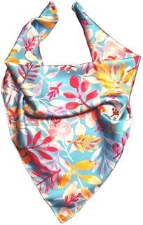 SATIN SILK SKINNY SCARF 50 * 50 CM - MULTI COLORS PETALS