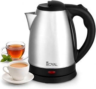 Royal Electric Kettle 1.8L Stainless Steel, 1800W Fast Boiling Water Kettle, Boil-Dry Protection, Dual Sensor Control, 360° Cordless Swivel Base, Concealed Heating Element, Indicator Light, Easy-Pour
