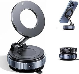 Exclusive Deal on 2026 Upgraded Vacuum Magnetic Car Phone Holder, Maproti 360° Ultra Suction Cup Phone Mount for MagSafe Cell Phone Holders for Your Car/Gym/Mirror Mount for iPhone &amp; Android - Amazon KSA Deals