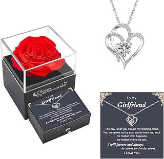 عرض حصري على Preserved Red Rose Gifts for Women Girlfriend Wife, Eternal Rose Box with I Love You Heart Necklace Gifts for Mom on Mothers Day Valentines Birthday Gift - عروض أمازون السعودية