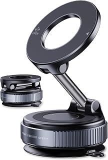 Magnetic Phone Holder for Car,Vacuum Suction Cup Phone Mount,Magsafe Car Mount for iPhone, No Need Charge,Folding Holder for iPhone and Android