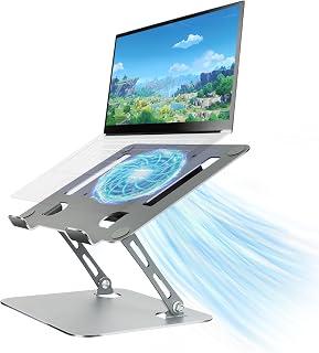 Exclusive Deal on Laptop Stand with Cooling Fan, Aluminium Alloy Multi-Angle Computer Holder for Desk, Portable Notebook Metal Mount Compatible with MacBook, Air, Dell, Alienware All Laptops 11"-17.3" (Carbon X-Plus) - Amazon Egypt Deals