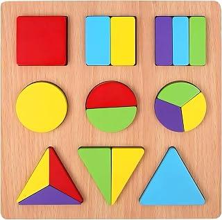 Carlsen. Educational Puzzles, Educational Toys, Puzzles for Kids, Wooden Didactic Puzzles, Wooden Puzzle (Figures, Triangles and Circles)