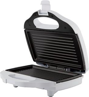 ALSAIF 750W Electric Sandwich Maker With Grill Plate, Small Size, Stainless Steel, Easy Clean With Non-Stick &amp; Removable Plates, White, 90534/1 2 Years warranty