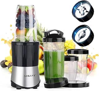 SOKANY Multi-Function High Speed Blender,900 Watts,4 Piece Accessories,Mixer System with Nutrient Extractor, Smoothie Maker Silver and Black