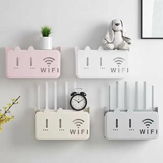 Self-Adhesive WiFi Router Storage Box | Wall Mount Router Holder Shelf for Modem, Set-Top Box &amp; Smart Devices | Space-Saving Cable Organizer Stand for Home &amp; Office - Amazon Egypt Deals