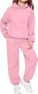 عرض حصري على Kids Sweatsuit Set for Girls Boys Solid 2 Piece Outfit with Sweatshirt and Jogger Sweatpants Casual Sweat Set - عروض أمازون السعودية
