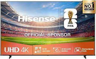 تلفاز هايسنس ذكي 85 بوصة بدقة 4K UHD وتردد 60 هرتز، نظام تشغيل فيدا الذكي، منفذ يو اس بي، واي-فاي، محسن الذكاء الاصطناعي للصورة، تقنية دولبي فيجن والصوت، شريط الألعاب، تحكم صوتي، لون أسود، طراز 85A6Q