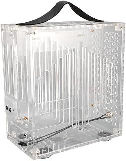 Mini ITX Gaming PC Case - DIY Desktop PC Case with Transparent Window, 23x20.5x12cm, Open 360 Degree Airflow Design