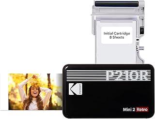 Kodak Mini 2 Retro Portable Instant Photo Printer, Wireless Connection, Compatible with iOS, Android &amp; Bluetooth, Real Photo (2.1x3.4”), 4Pass Technology &amp; Lamination Process, Premium Quality- Black