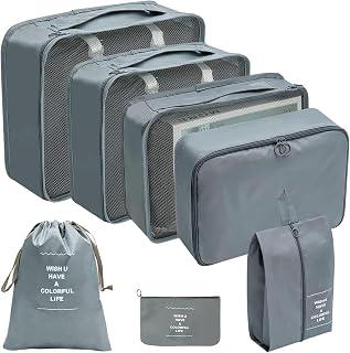 Exclusive Deal on VINNYSEN Packing Cubes for Suitcase - 7 PCS Travel Packing Cubes Lightweight Suitcase Organizer Bags Set Luggage Packing Organizers for Travel Accessories with Shoe Bags (7 Pcs-Grey) - Amazon Egypt Deals