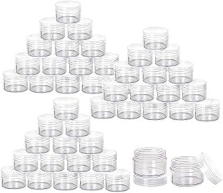 BTYMS 100 Pieces Refillable Cosmetic Containers with Lids 15 Gram Makeup Sample Containers Clear Plastic Jars for Beauty Products