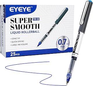 EYEYE Roller Pens Blue 0.7mm, Pack of 25 Medium Point Pens