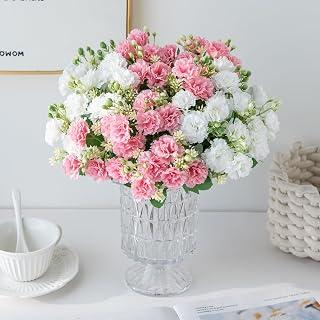 Exclusive Deal on Artificial Flowers Roses Lilac Fake Silk Roses Flower Decoration White-Pink - Amazon KSA Deals