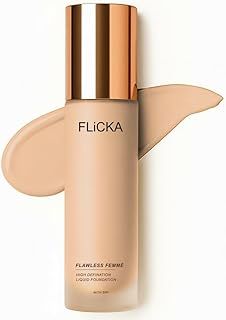 عرض حصري على FLiCKA Flawless Femme Liquid Foundation for Face Makeup 30ml | Medium to High Coverage, Buildable | Natural, Waterproof &amp; Moisturizing | All Skin Types | 01 Fair - عروض أمازون السعودية