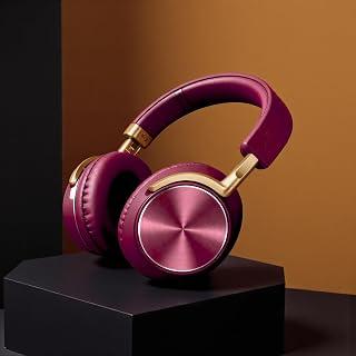 Headphone wireless Premium Stereo Bluetooth Headset Gaming With Powerful Bass, Voice Assistant Support, Iconic Sound Technology, Low Power Consumption, High Endurance (Red)