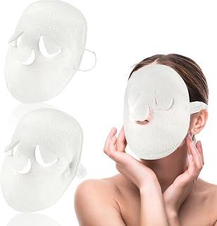 Abeillo 2Pcs Reusable Towel Mask Steamer, Hot Face Towel Mask Moisturizing Facial Kit, Coral Fleece Facial Skin Care Spa Towels Mask Mate for Women Girls Kids - Amazon Egypt Deals