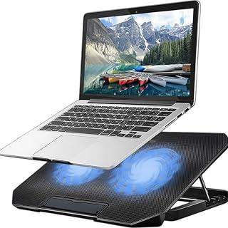 Laptop Cooling Pad (ZR650) with Dual 140mm Silent Fans, LED Lights, Adjustable Height Stand, Metal Mesh Surface, USB Powered, for 12-17 Inch Notebooks - (Multicolor, ZR650)