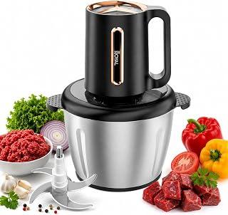 Royal 3.0L Stainless Steel Multi-Function Electric Food Chopper &amp; Meat Mincer for Boneless Meat | 400W Copper Motor | Food Processor with Blending Function | 3-Speed Control | Child Safety Lock