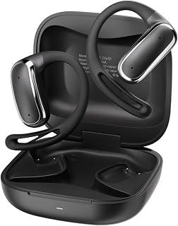 EARPLYSS Bluetooth headphones for all mobiles,wireless earphones,open ear earbuds,Bluetooth 6.0, ear hook design,comfort liquid silicone material,dual device connection,fast charge,28H battery (black)