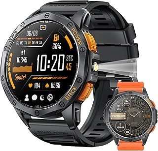 عرض حصري على Military Smart Watches Built-in GPS, 170+ Sport Modes for Men with Flashlight, Smartwatch for Android Phones and iPhone, 1.43" AMOLED Screen, Bluetooth Calls Compass Altimeter Barometric Altitude - عروض أمازون السعودية