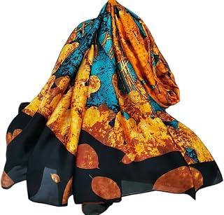 Sarah Women’s Long Silk Scarf Size 90 × 180 cm - Orange